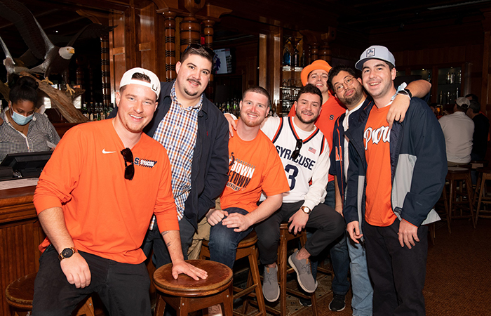 Friends enjoying the pregame at Clyde's.